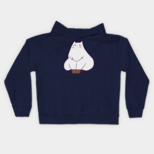 White Cat in Tiny Box Kids Hoodie